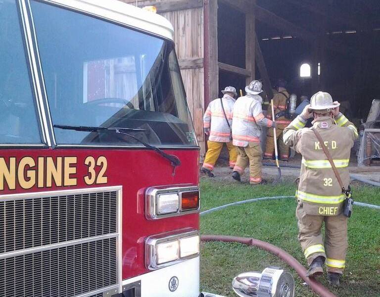 Fire engine and first responders