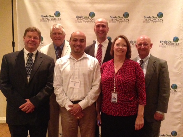 From left: John Siggins, Shale Gas Innovation Center; Dr. Gary Koopman, KCF Technologies; James Garcia, Williams; Jeremy Frank, KCF Technologies; Helen Humphreys, Williams; and Glen Chatfield, OPTIMUM Pumping Technology.