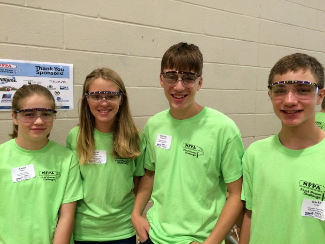 “Team Swag,” from Latrobe, Pa., adds some edge to the event with their enthusiastic attitude and glammed-out safety glasses.