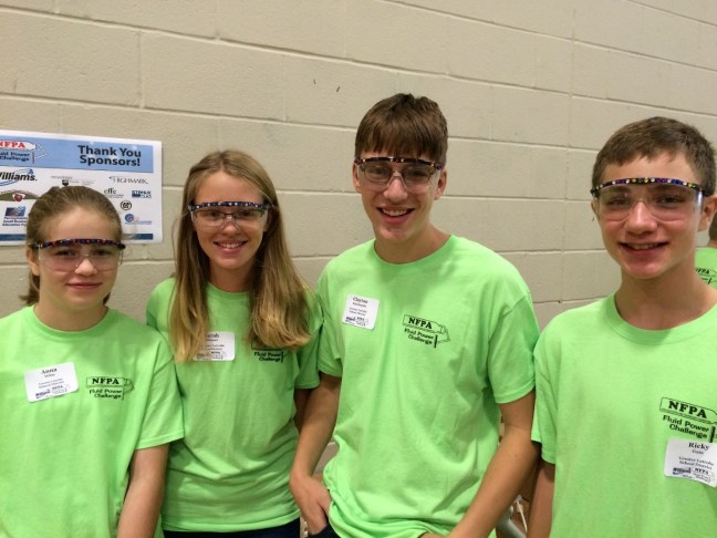 “Team Swag,” from Latrobe, Pa., adds some edge to the event with their enthusiastic attitude and glammed-out safety glasses. 