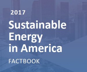 text reads 2017 sustainable energy in America Factbook