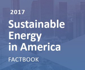 text reads 2017 sustainable energy in America Factbook