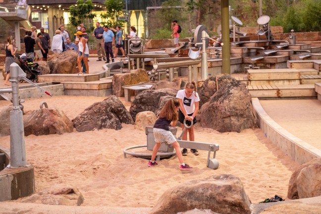 families playing at Gathering Place