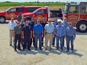 employees and first responders by fire vehicle 