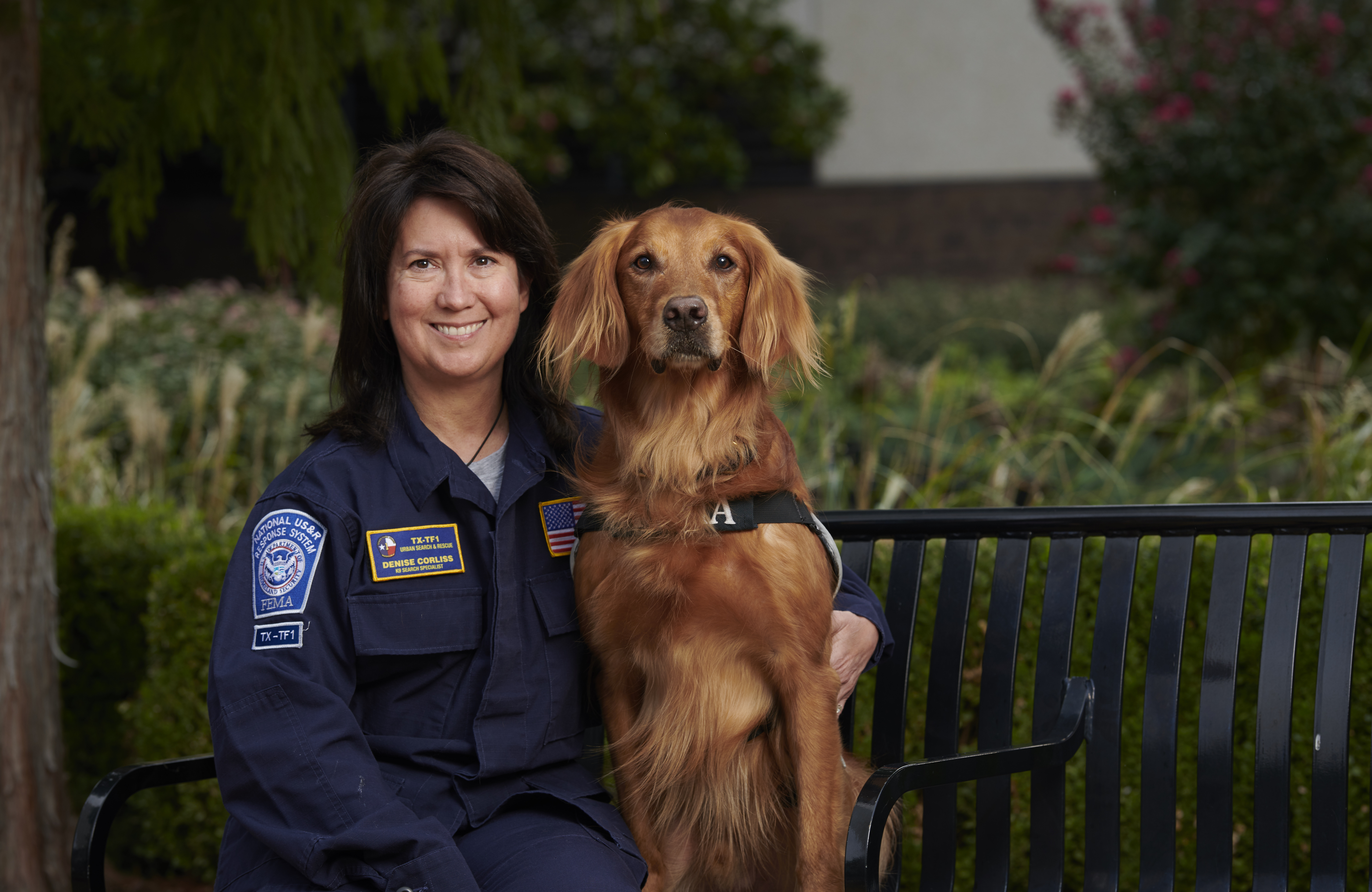 Denise Corliss and her rescue dog Taser. 