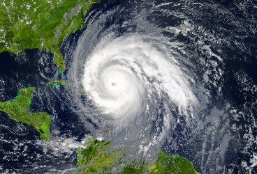 hurricane over gulf stock image