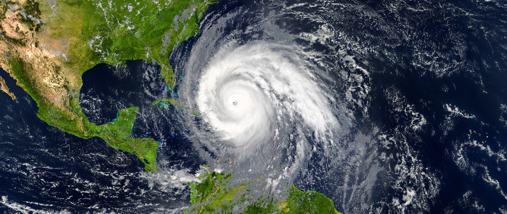 hurricane over gulf stock image